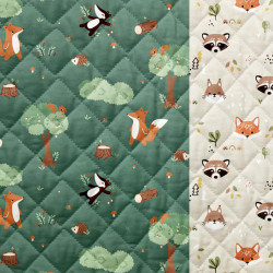 Algodón acolchado estampado GUY / DOUPADI Verde / Lino